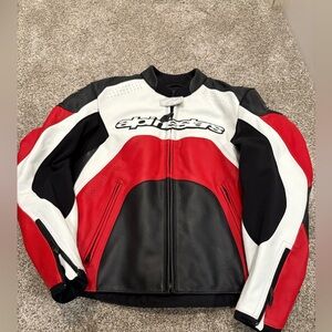 Alpinestars Stella black & red leather jacket size 8